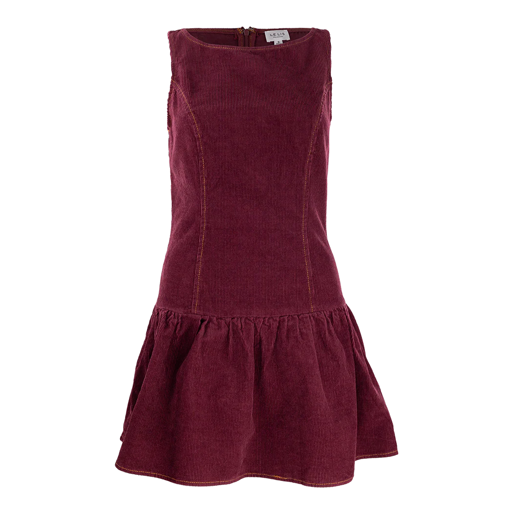 Maroon Straight Line Drop Waist Dress