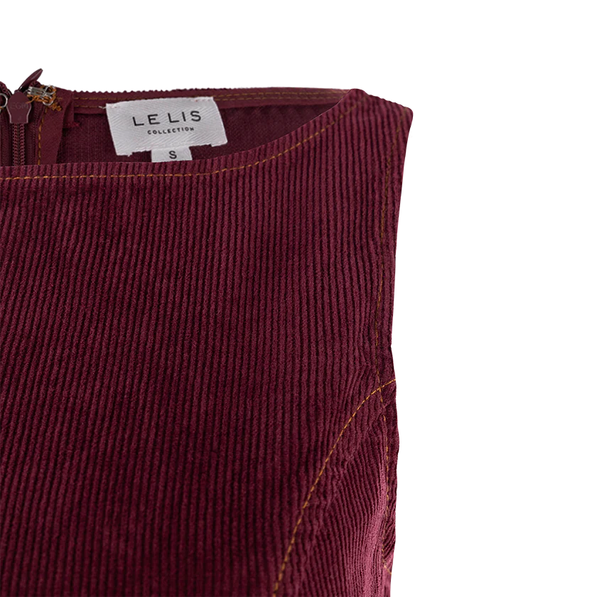 Maroon Straight Line Drop Waist Dress - Image 2