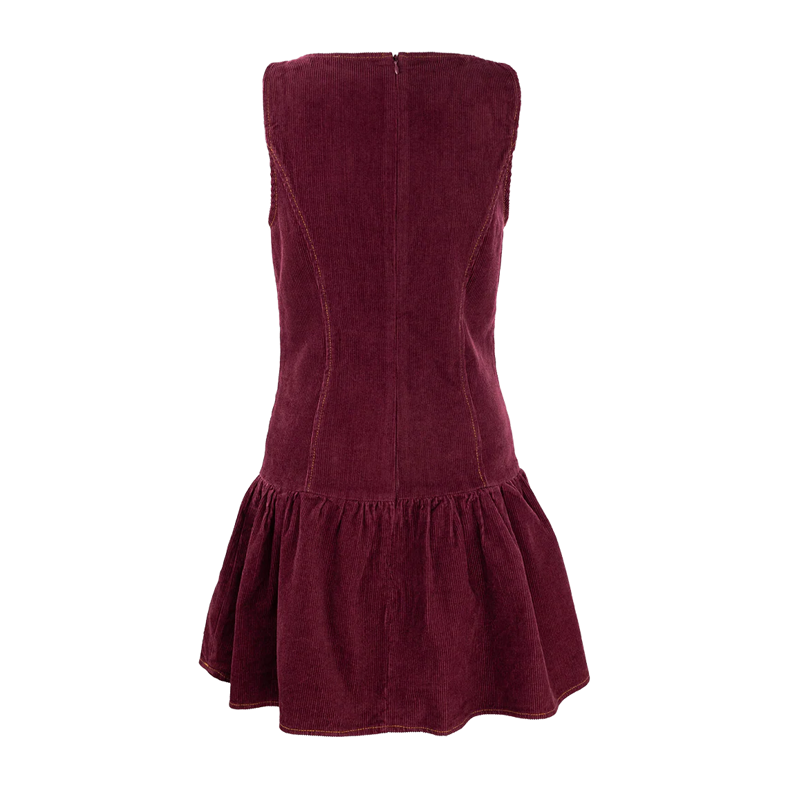 Maroon Straight Line Drop Waist Dress - Image 4
