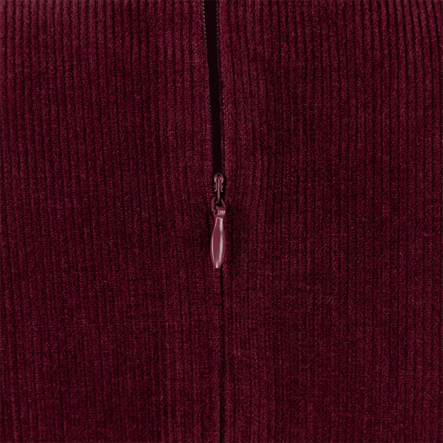 Maroon Straight Line Drop Waist Dress - Image 5