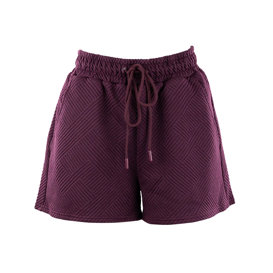 Maroon Textured Soft Shorts