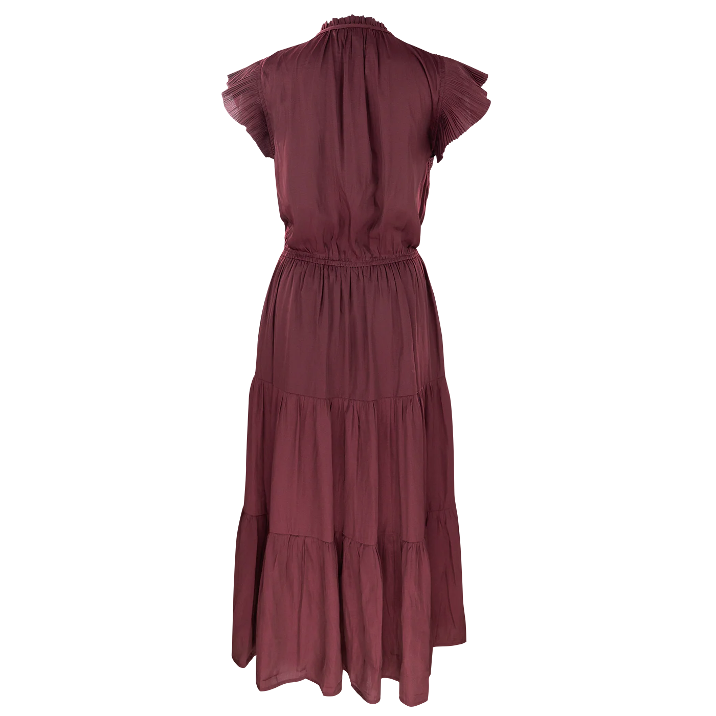 Maroon Tie Neck Long Dress - Image 2