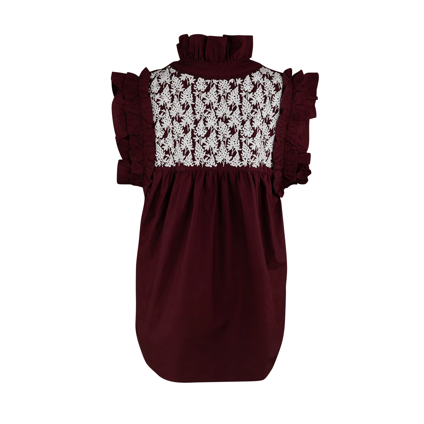 Collegiate Outfitters V-Neck Blouse with Embroidered Bluebonnets - Maroon - Image 2