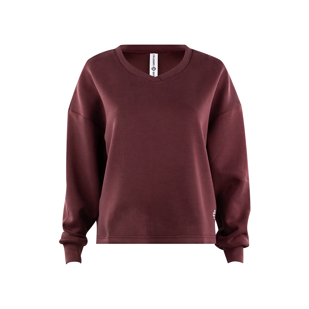 Collegiate Outfitters Maroon Butter Soft V-Neck Box Cut Sweatshirt