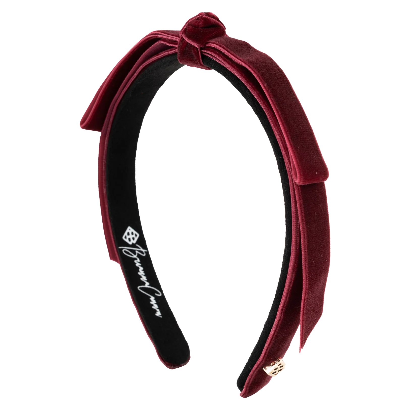 Maroon Velvet Bow Headband - Image 3