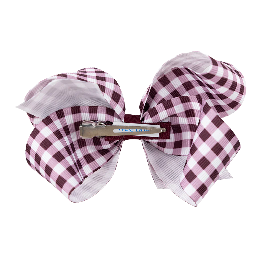 Medium Gingham Print Bow - Image 2