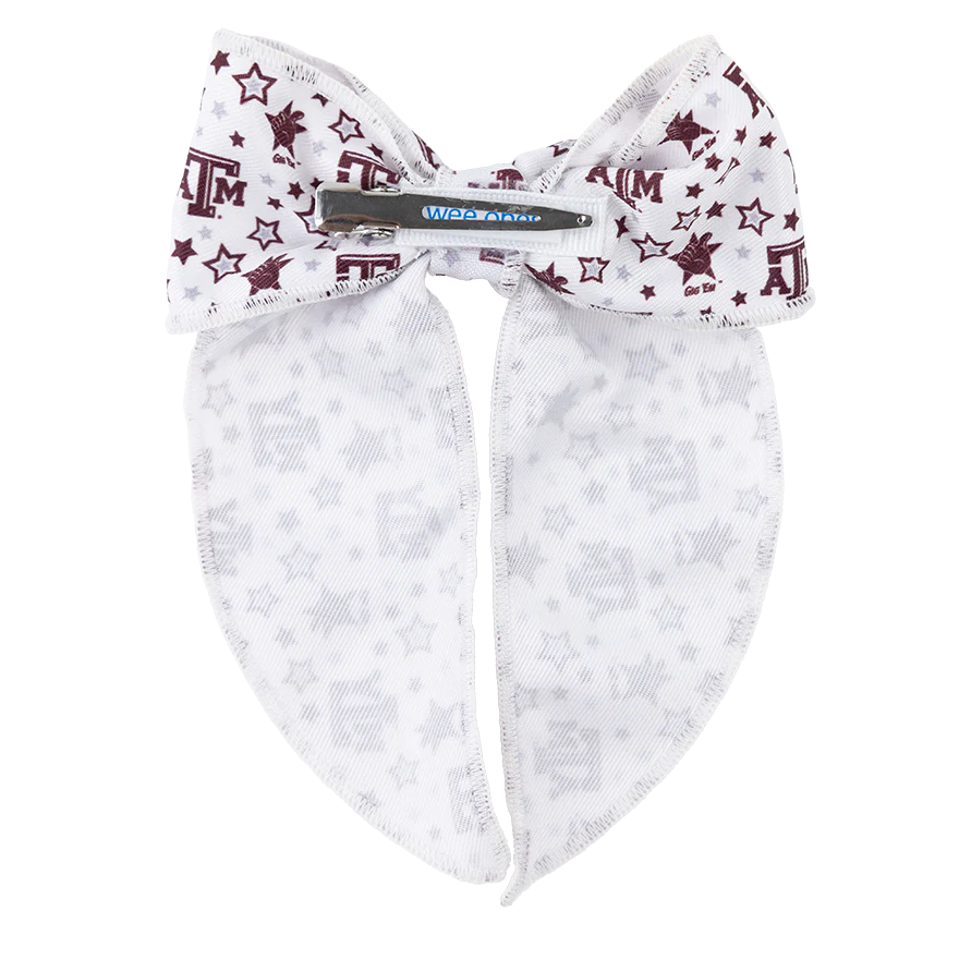 Texas A&M Medium Whimsy Tail Bow - Image 2