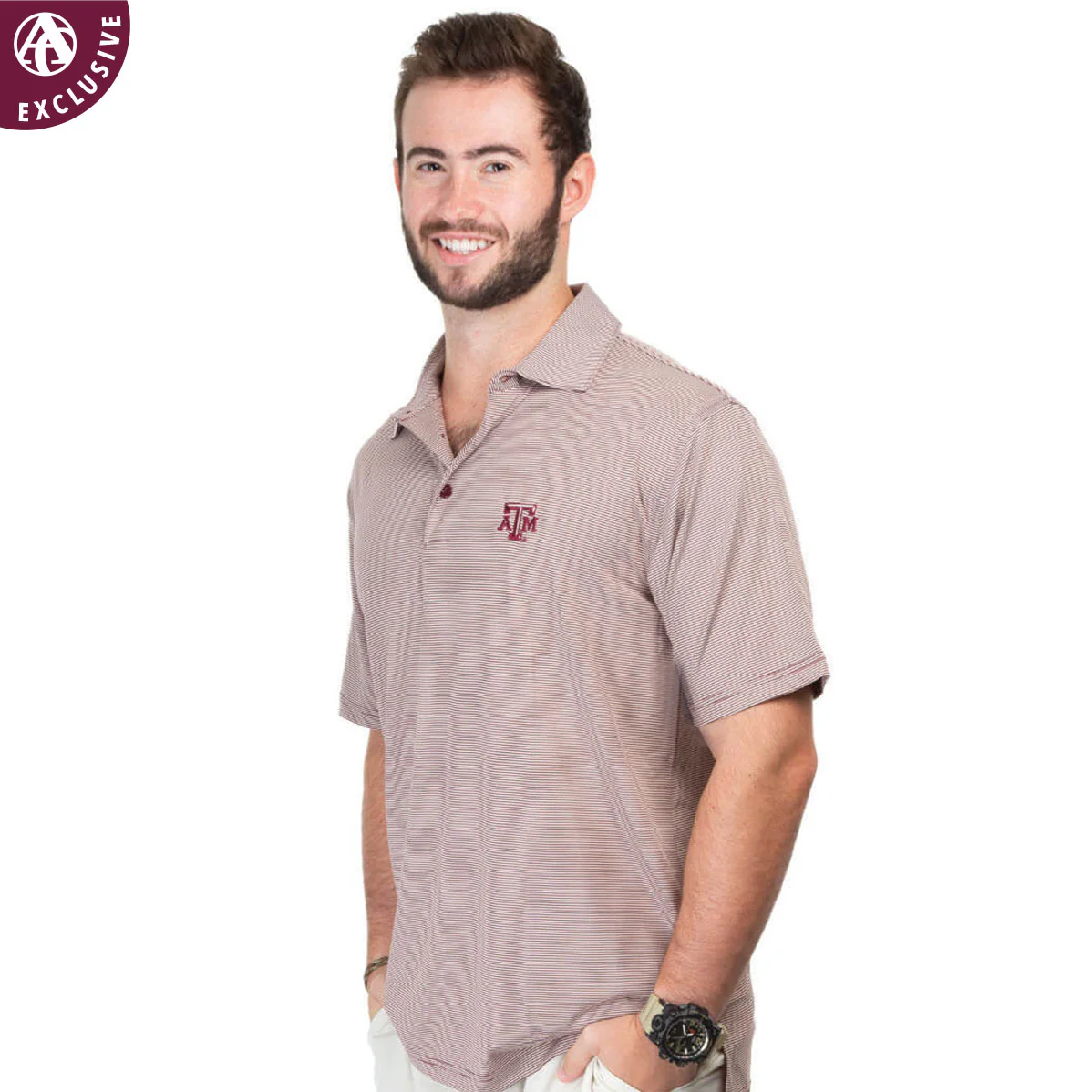Texas A&M Micro Stripe Polo - Image 5