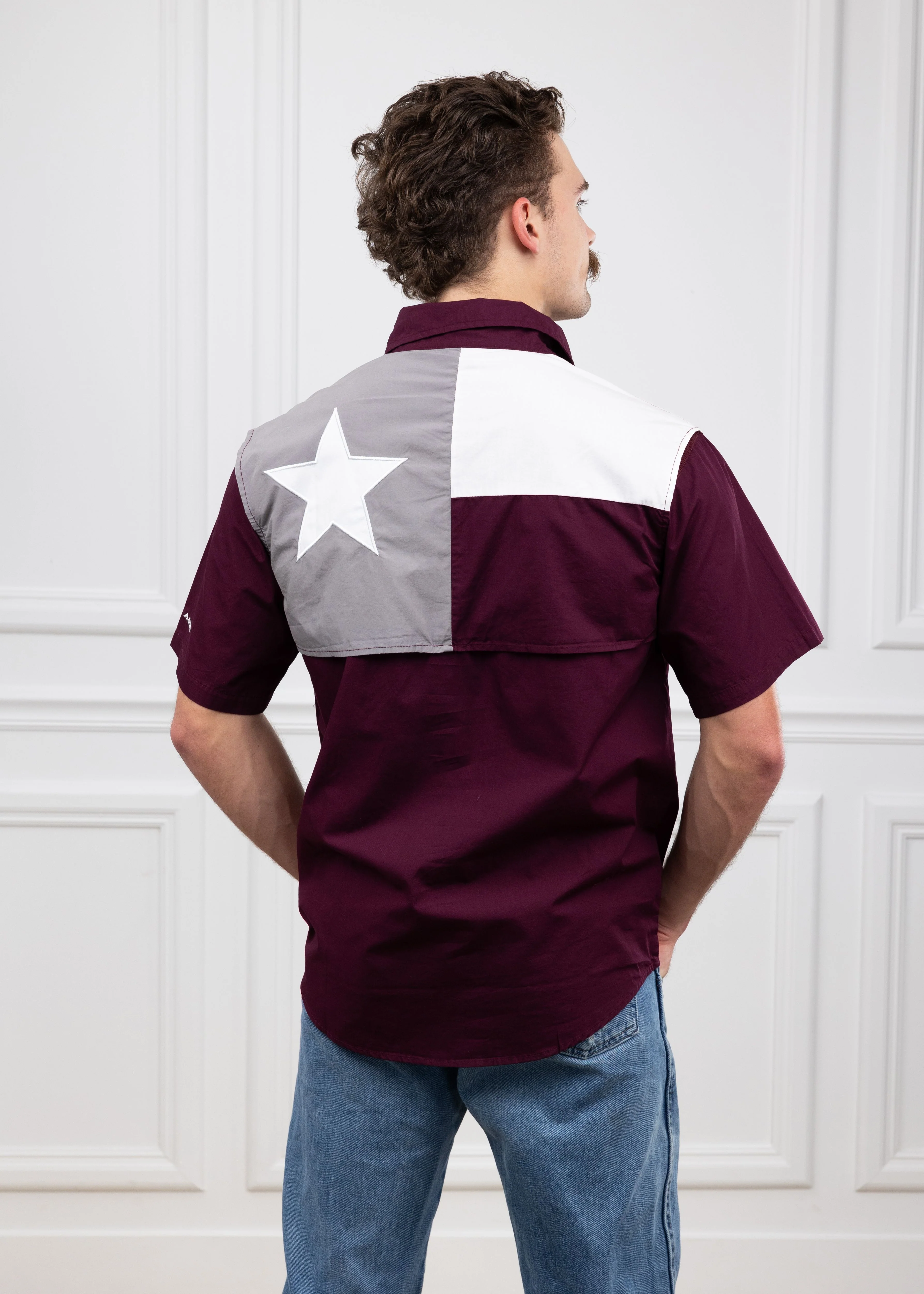 Texas A&M Men's Flag Fishing Button Down Shirt - Image 8
