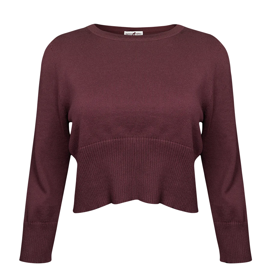 Maroon Milo Knit Crop Sweater