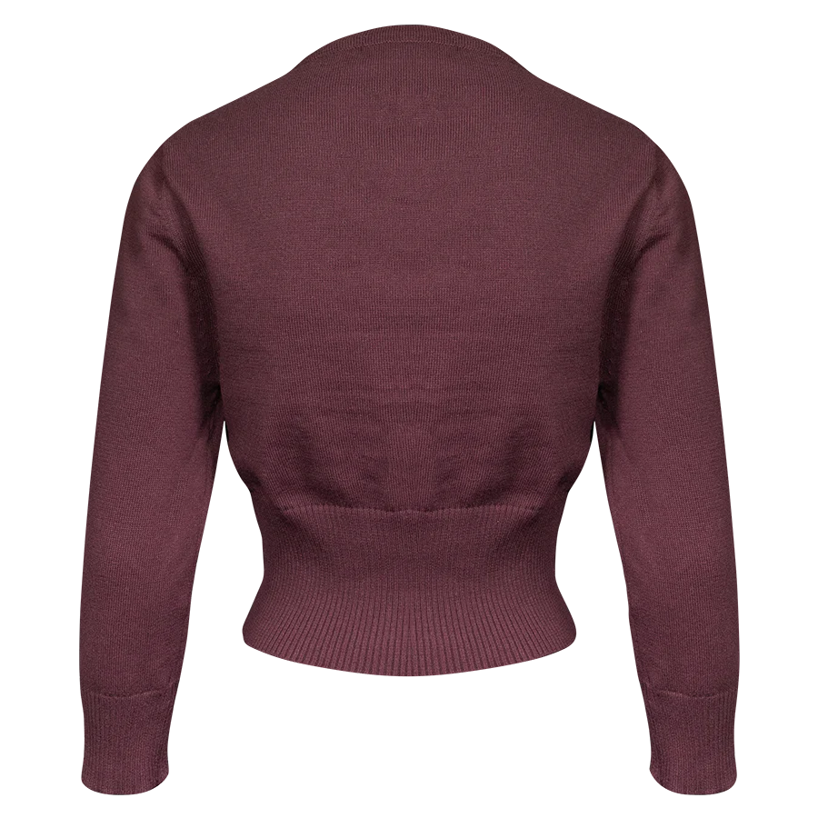 Maroon Milo Knit Crop Sweater - Image 2