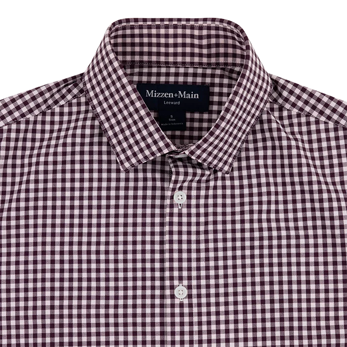 Mizzen+Main Eggplant Crew Gingham Leeward Button Down - Image 2