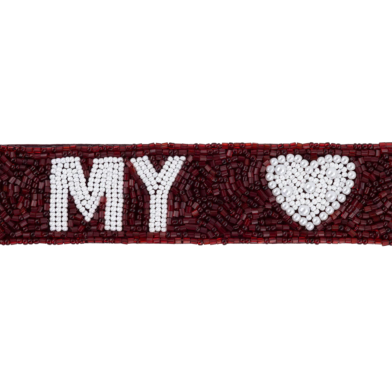 My Heart Belongs In Aggieland Fan Glam Beaded Bag Strap - Maroon - Image 2