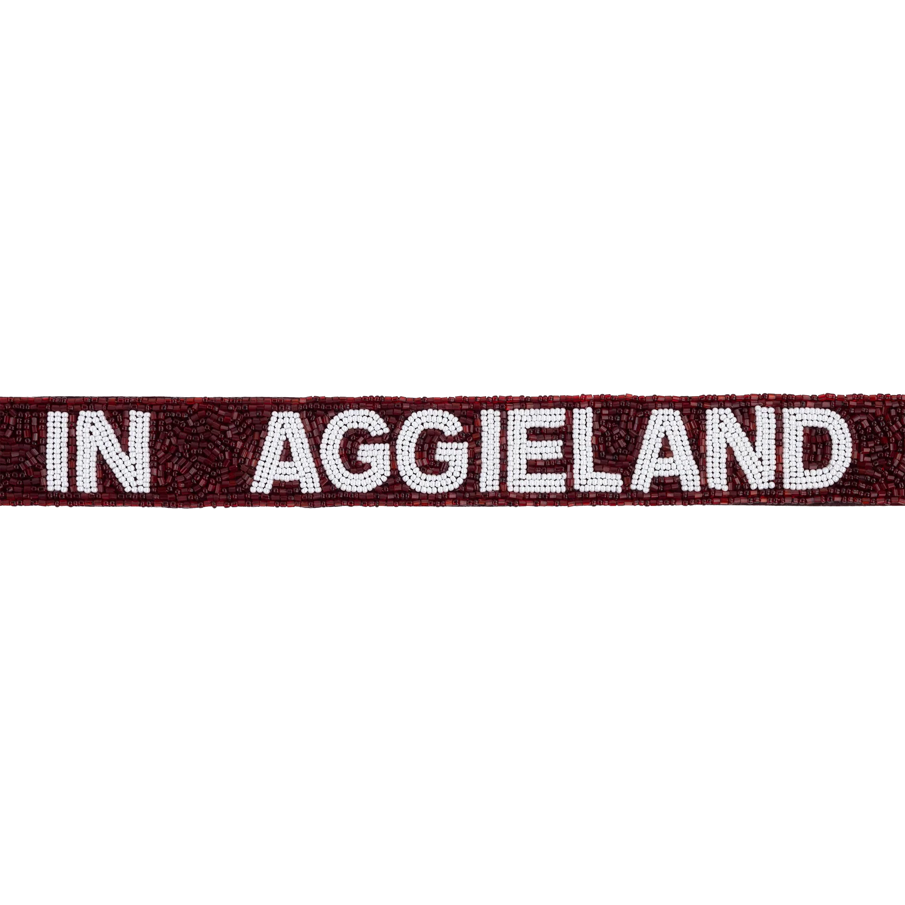 My Heart Belongs In Aggieland Fan Glam Beaded Bag Strap - Maroon - Image 3