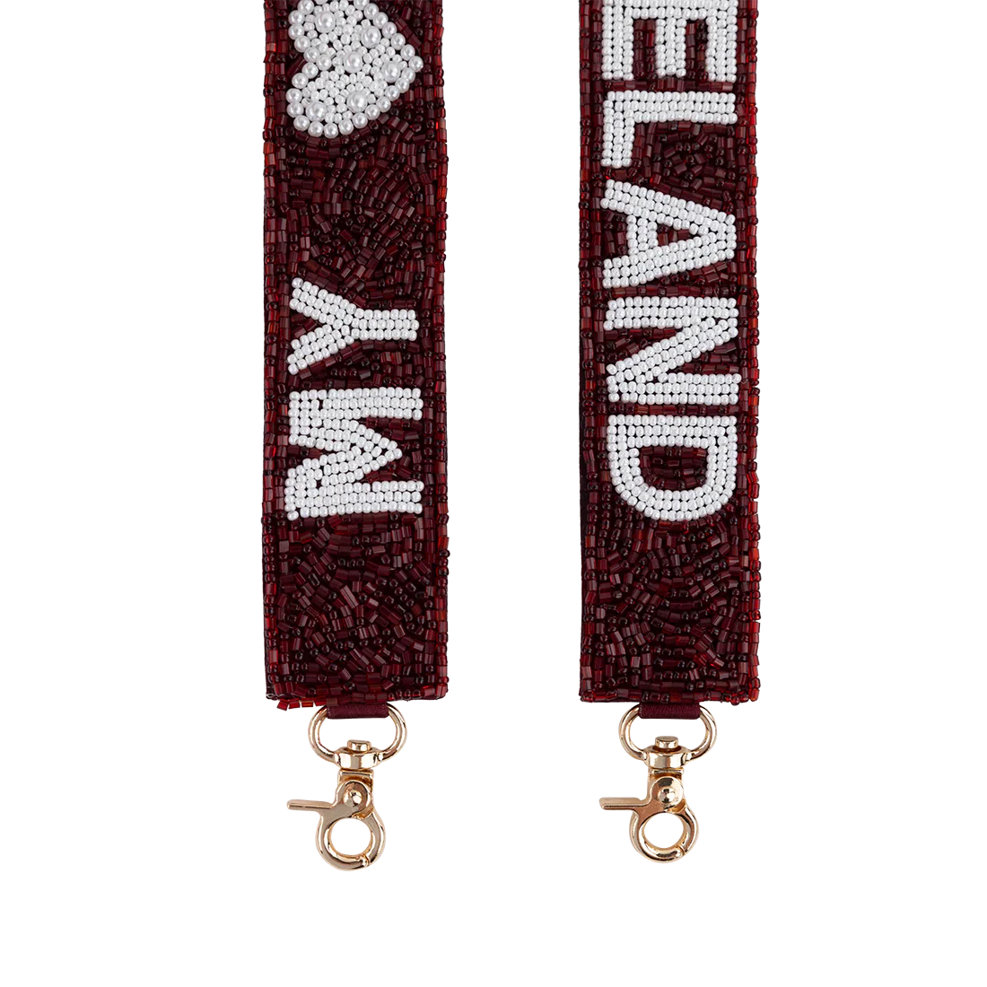 My Heart Belongs In Aggieland Fan Glam Beaded Bag Strap - Maroon - Image 4