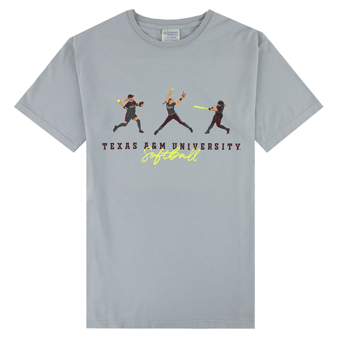 Neon Yellow Accent Softball T-Shirt