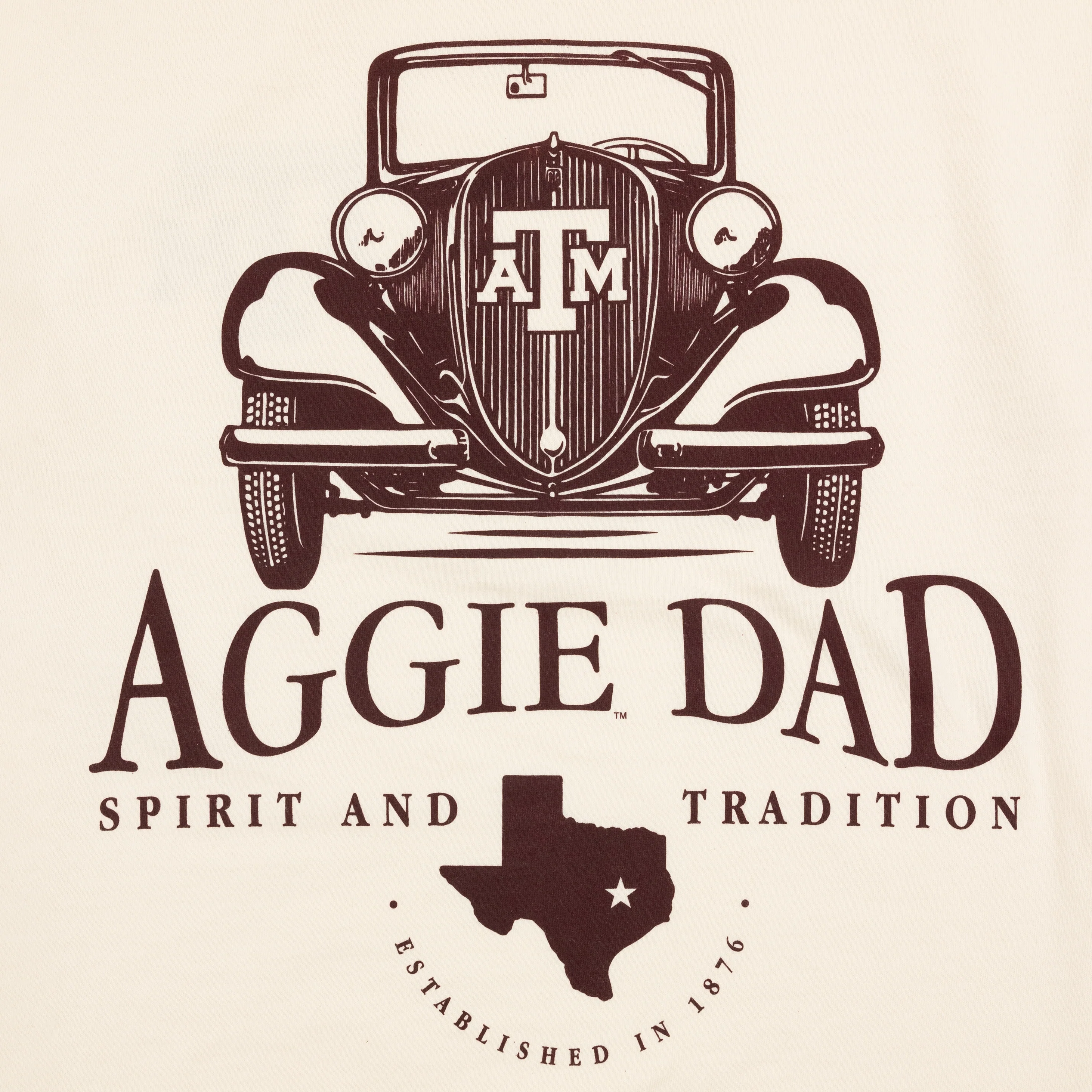 Texas A&M Aggie Dad Vintage Car T-Shirt - Image 3