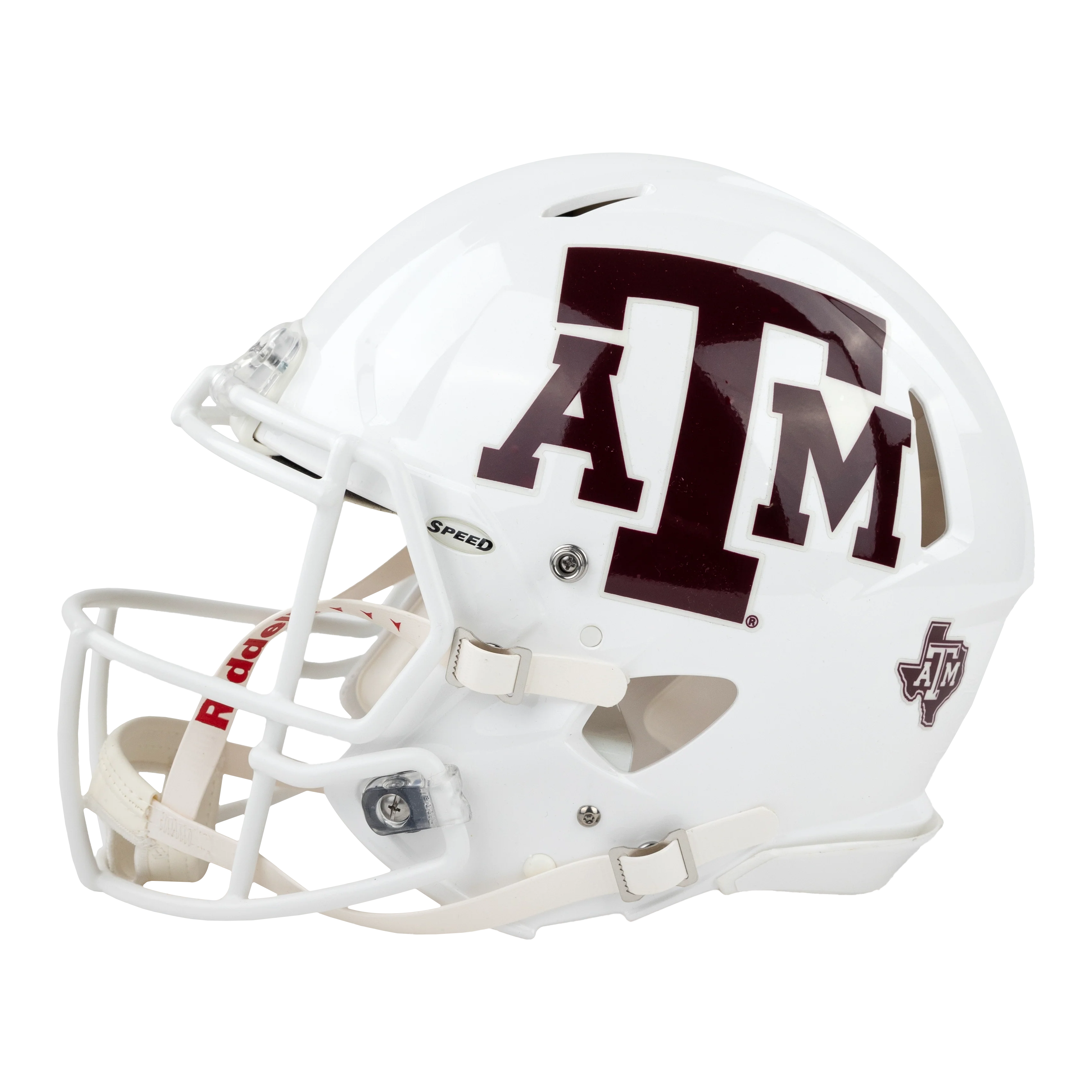 Texas A&M Riddell Speed Authentic White Football Helmet - Image 3