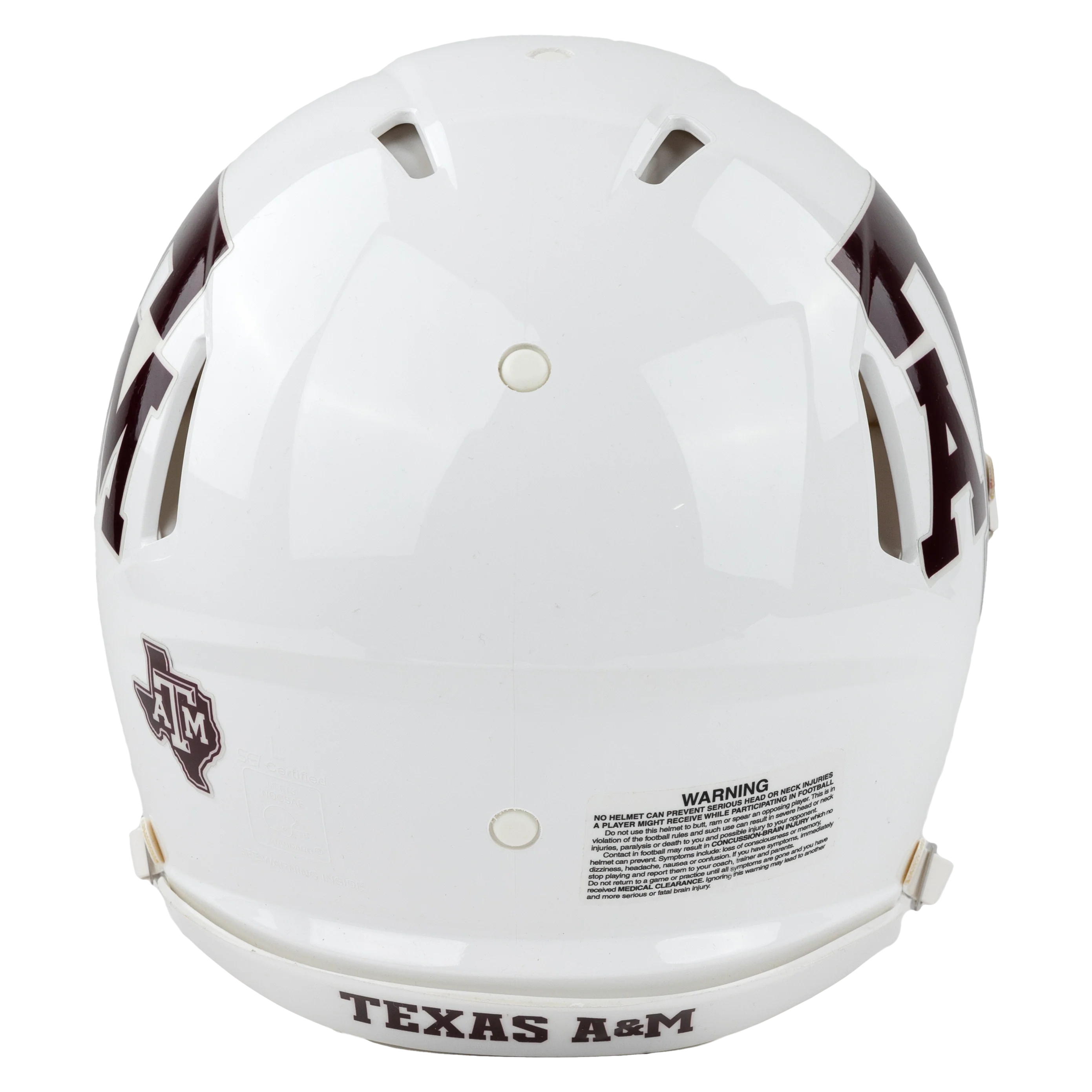 Texas A&M Riddell Speed Authentic White Football Helmet - Image 4