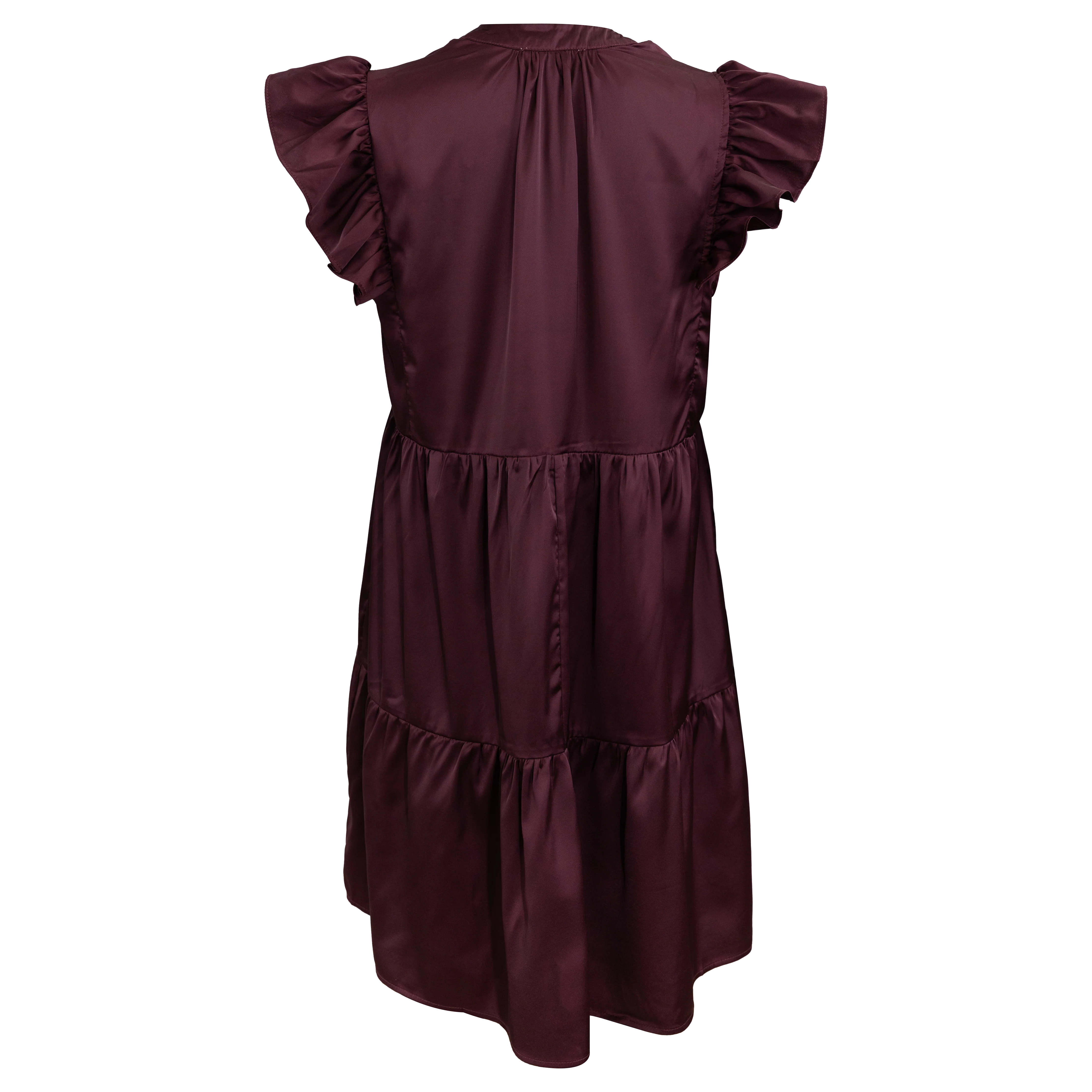 Ruffle Sleeved Silky Dress - Image 3