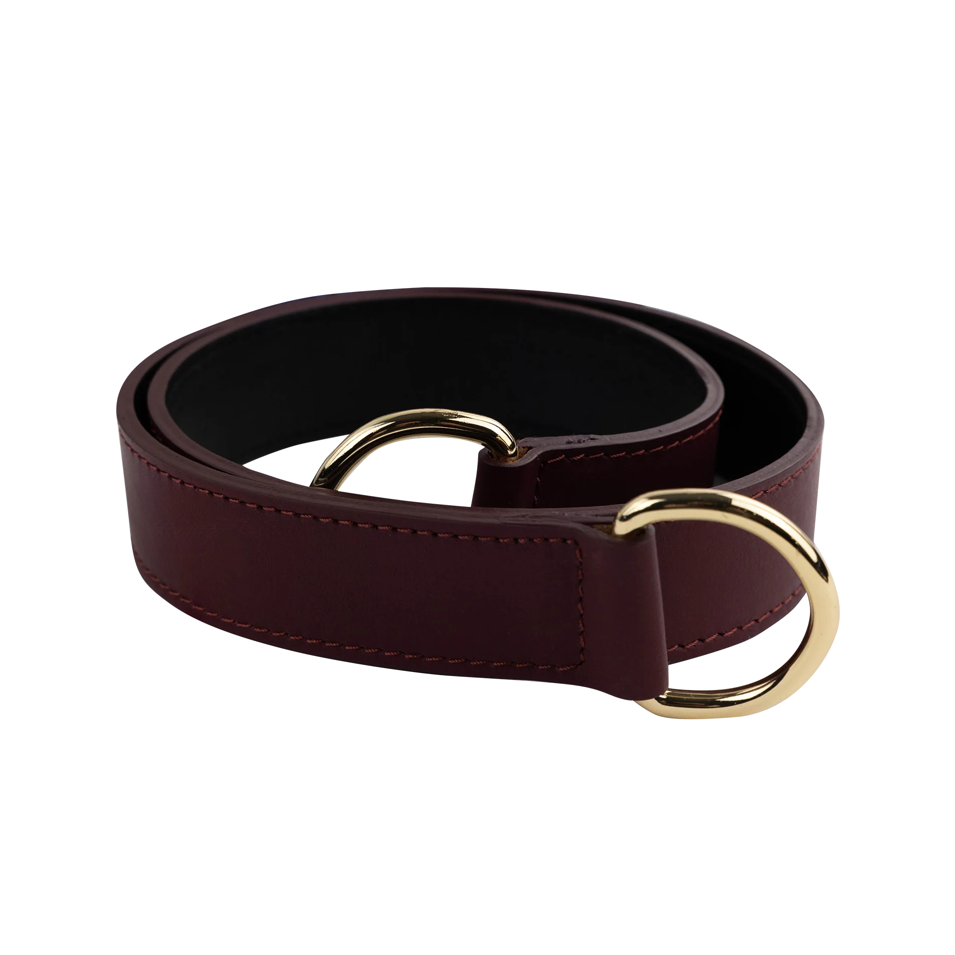 Saturday Silks Skinny Reversible Scarf Leather Belt - Maroon