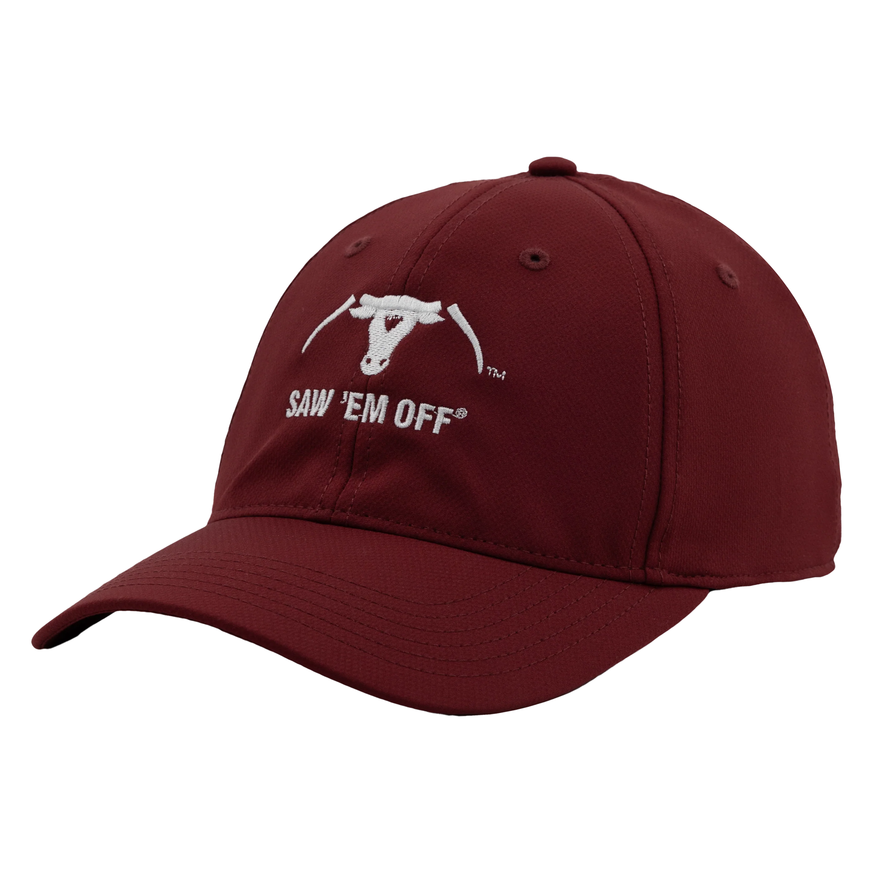 Saw 'Em Off Collegiate Outfitters 6 Panel Unstructured Performance Cap - Maroon