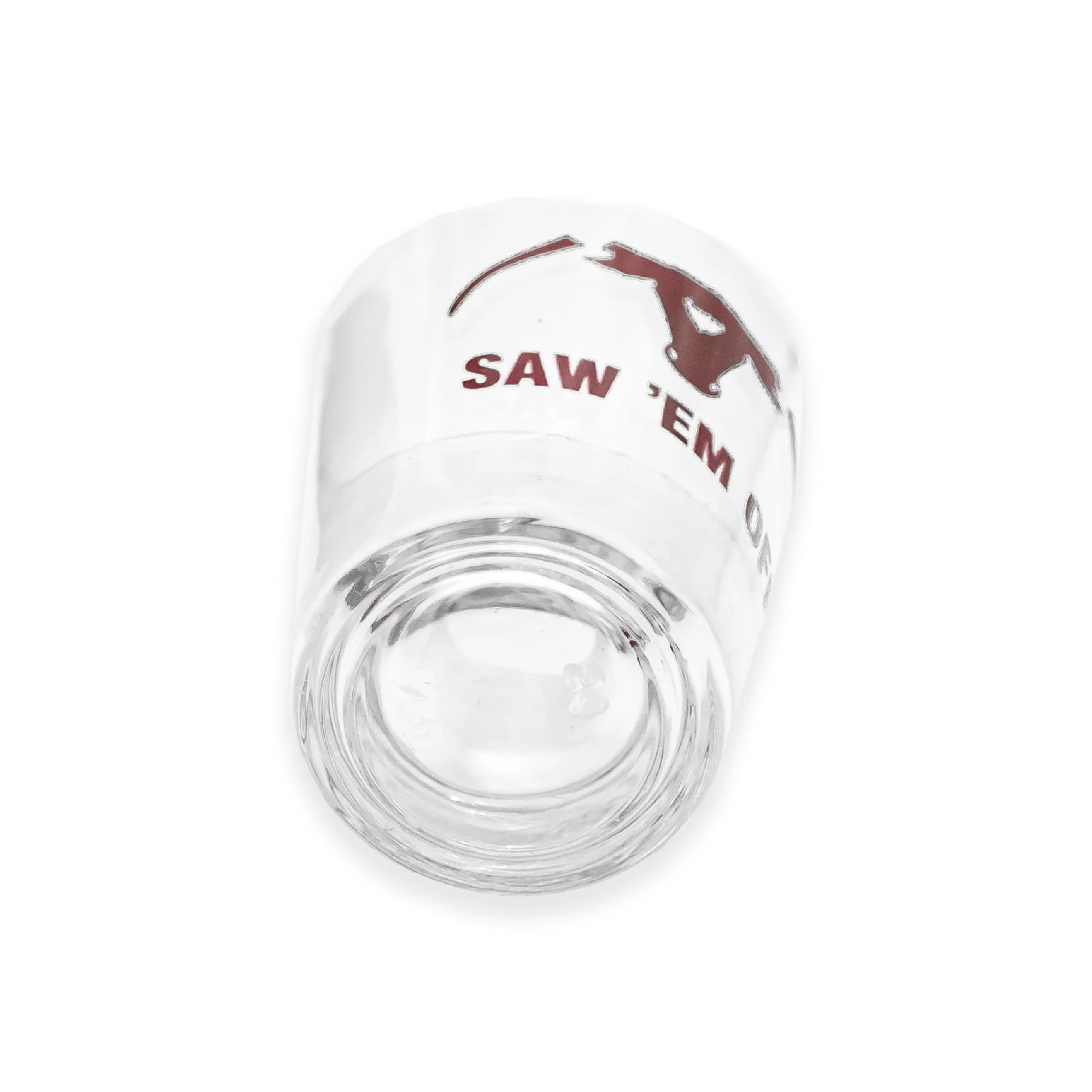 Maroon Saw 'Em Off Shot Glass - Image 4