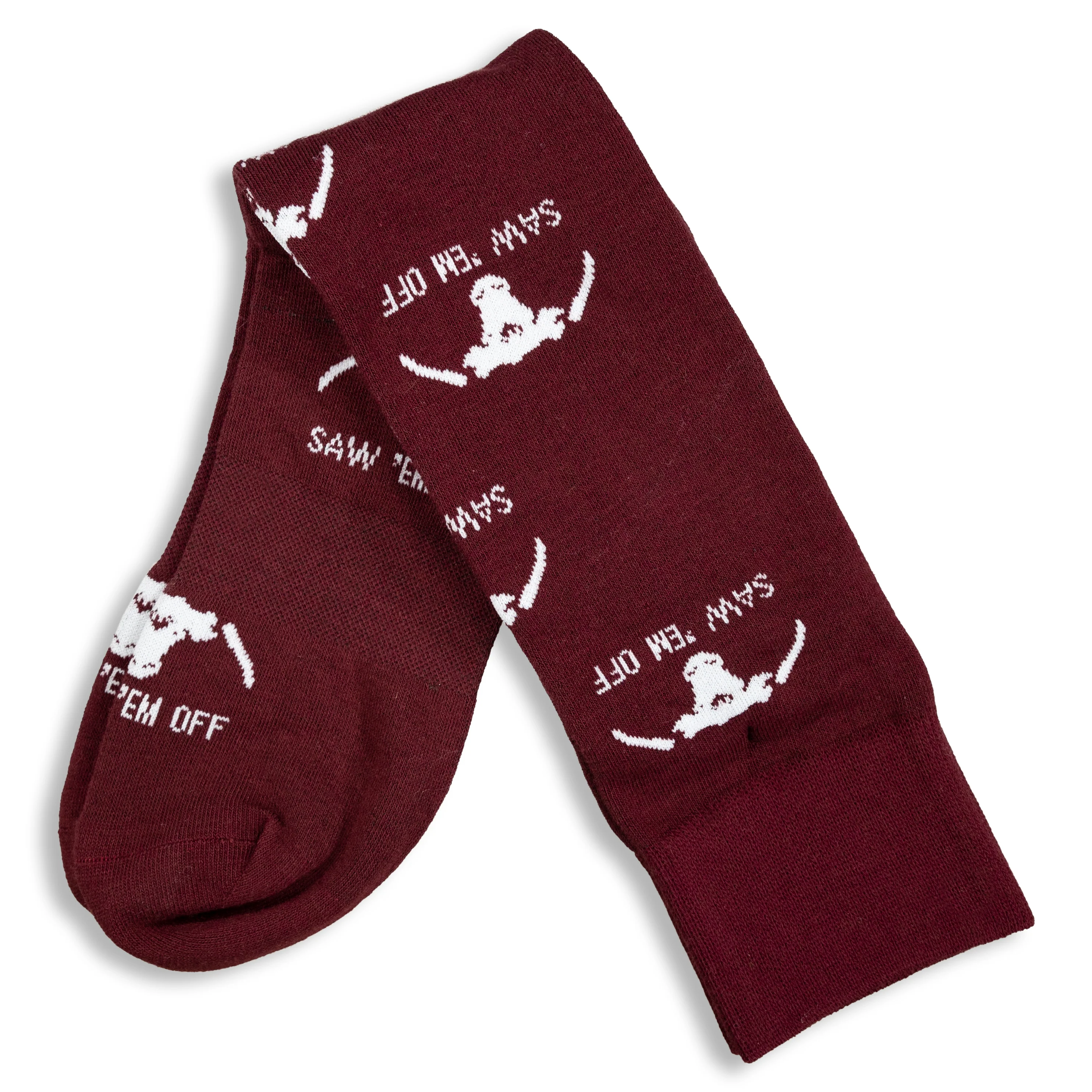 Saw 'Em Off Maroon Socks - Image 2