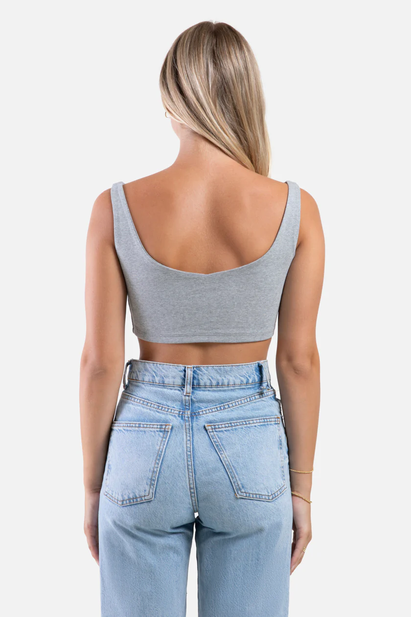Texas A&M Hype & Vice Grey Scoop Neck Crop Top - Image 4