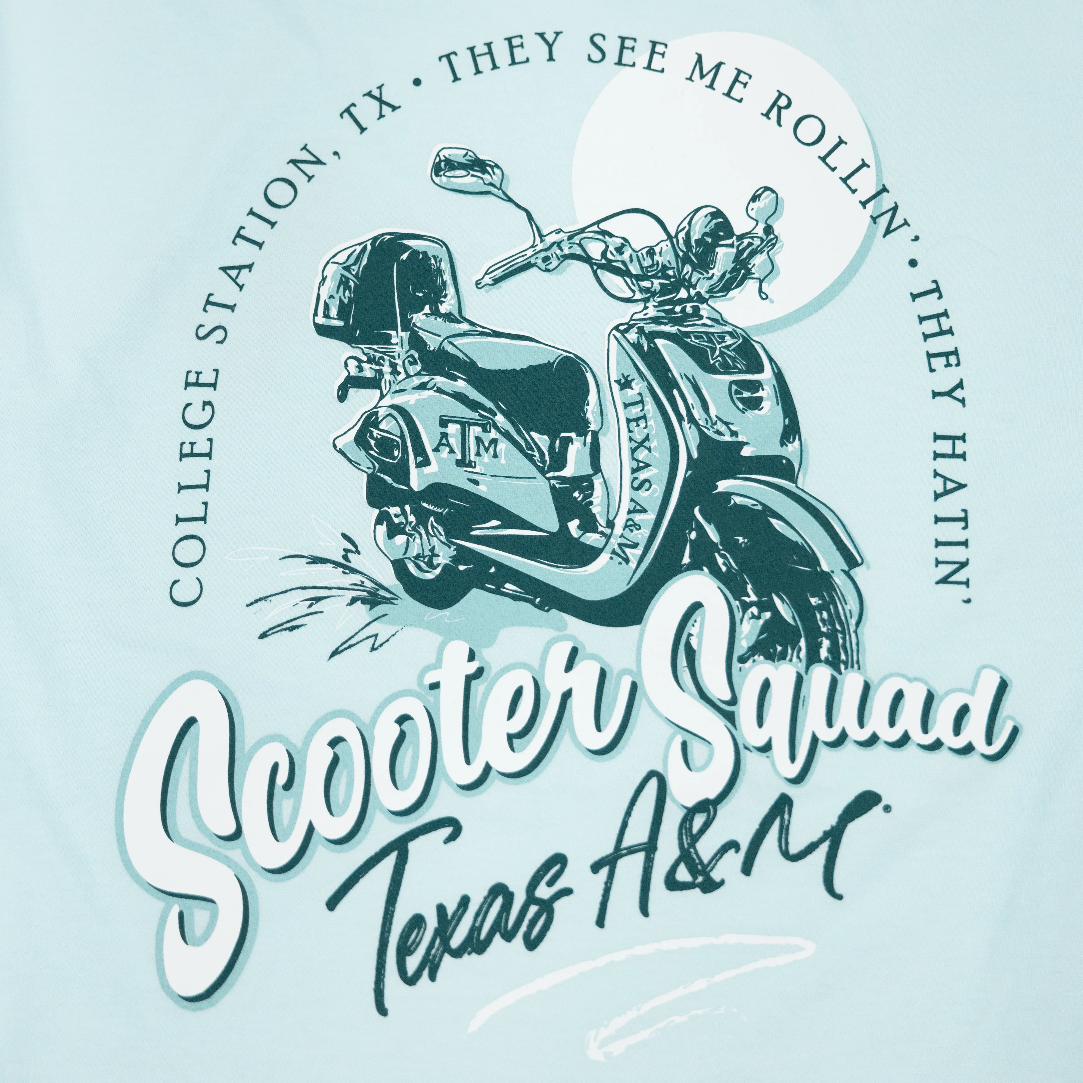 Texas A&M Scooter Squad Sky Blue T-Shirt - Image 2