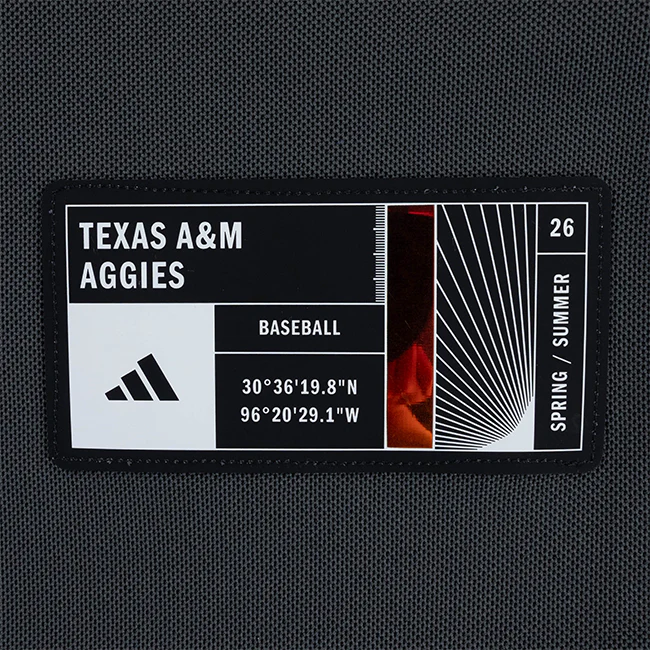 Script Aggies Adidas Dark Grey Baseball Jersey - Image 5