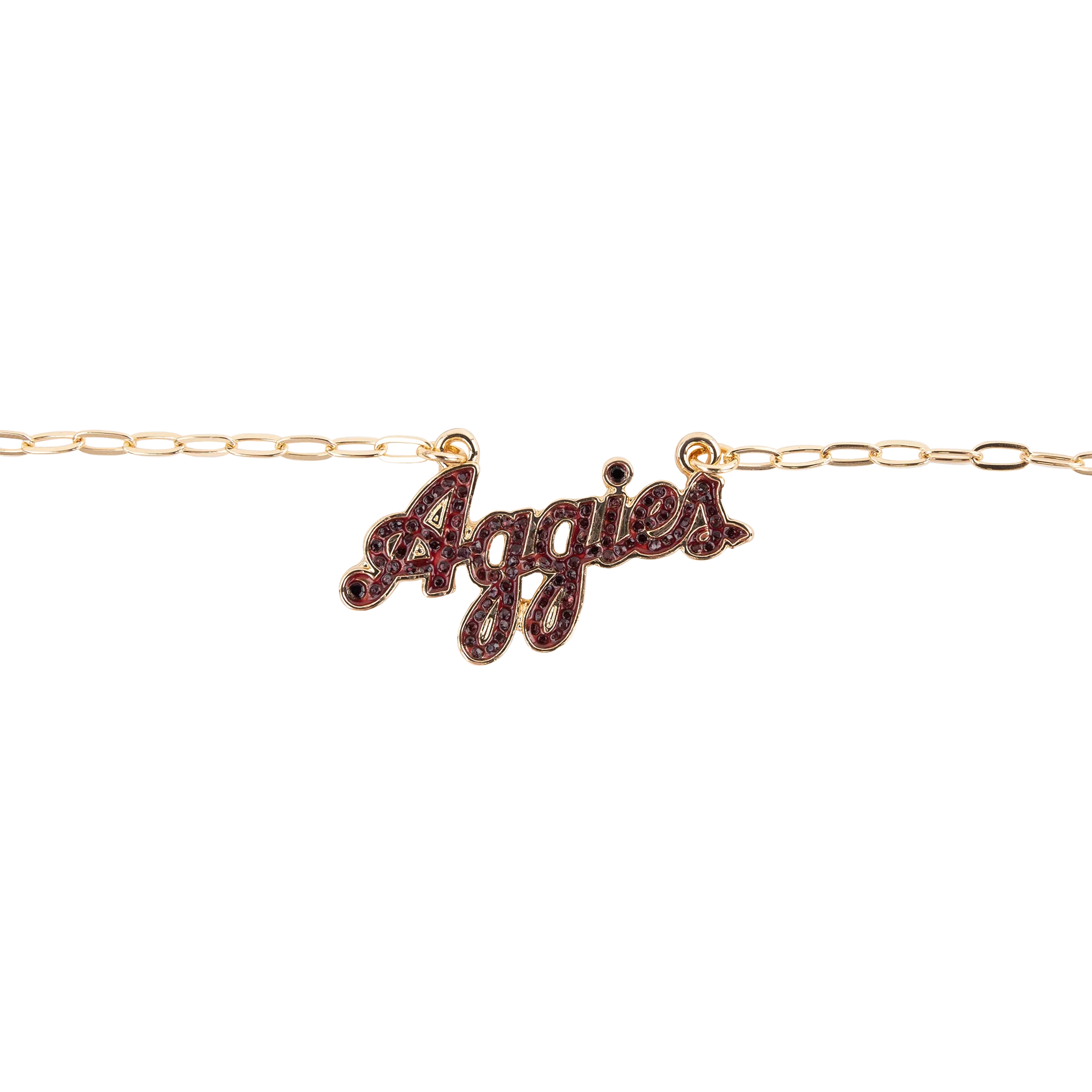Script Aggies CANVAS Pave Outline Necklace - Gold - Image 2