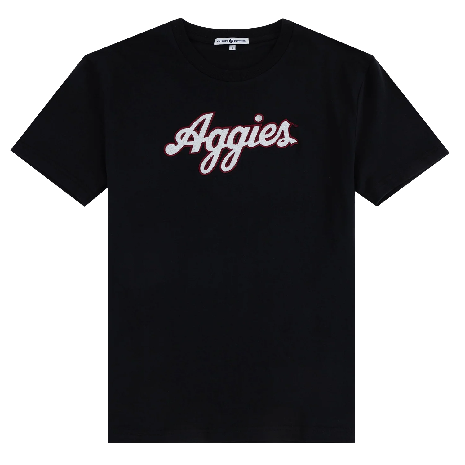 Script Aggies Collegiate Outfitters Felt T-Shirt - Black