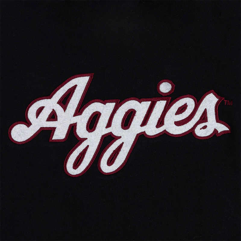 Script Aggies Collegiate Outfitters Felt T-Shirt - Black - Image 3