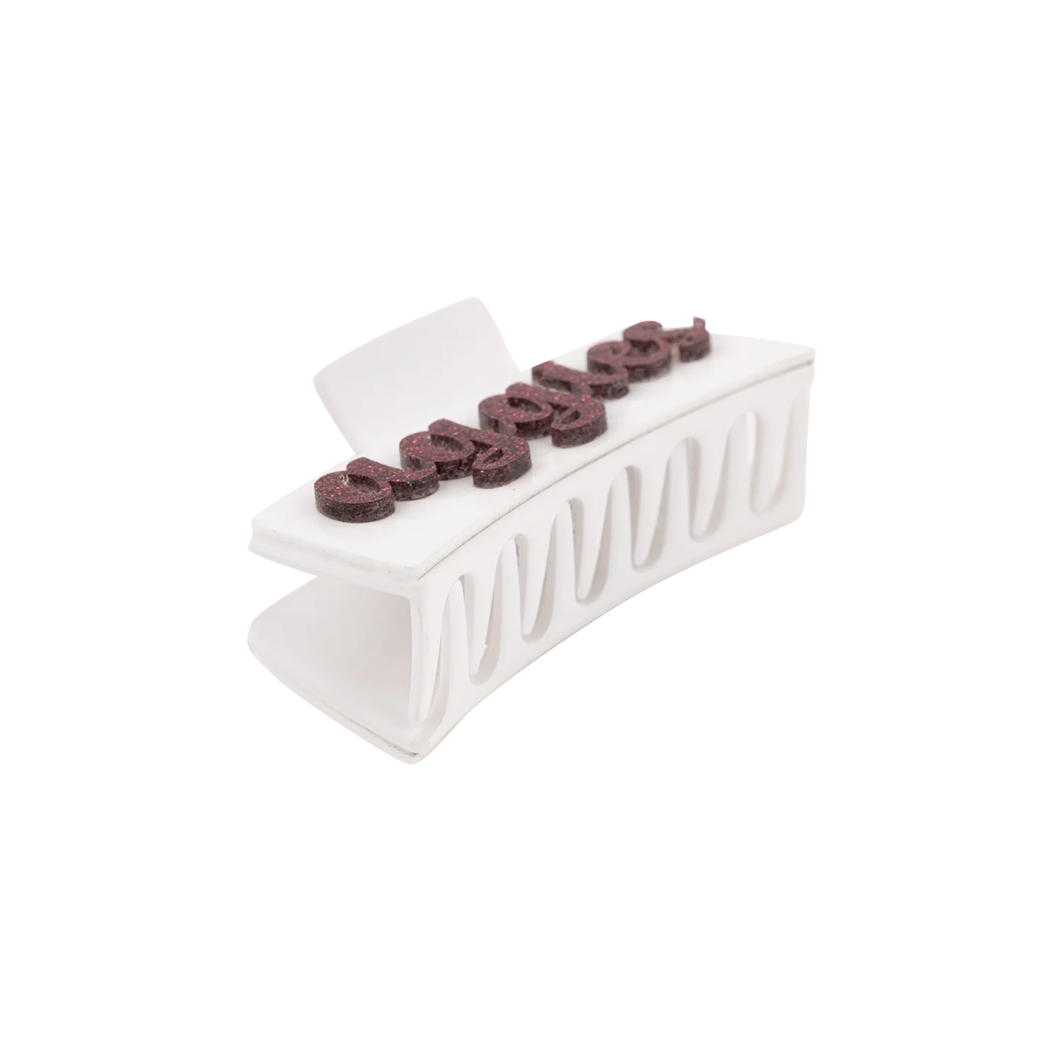 Script Aggies Fan Glam Claw Clip - White - Image 2