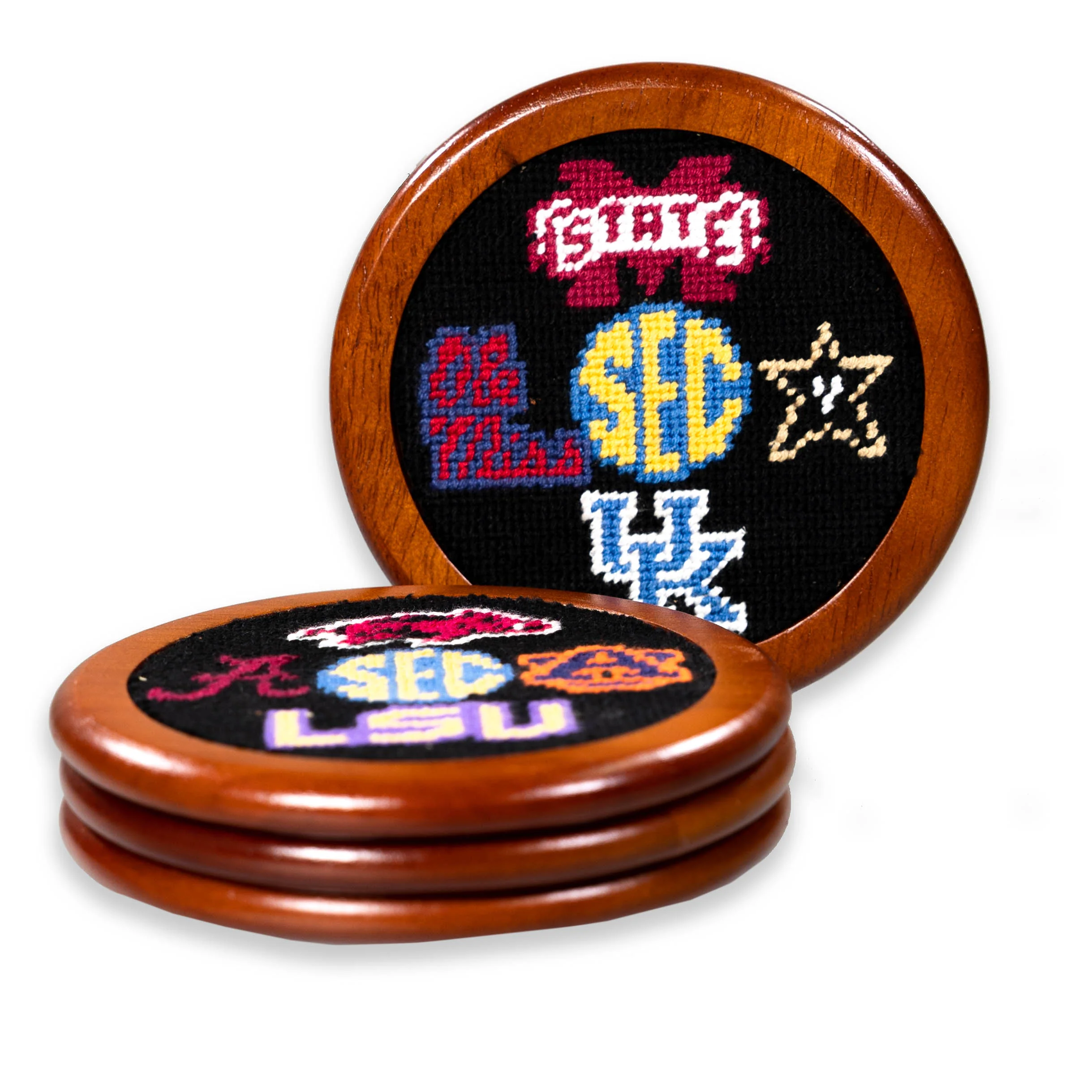 Smathers & Branson Sec Stitched Wooden Coasters - Image 2