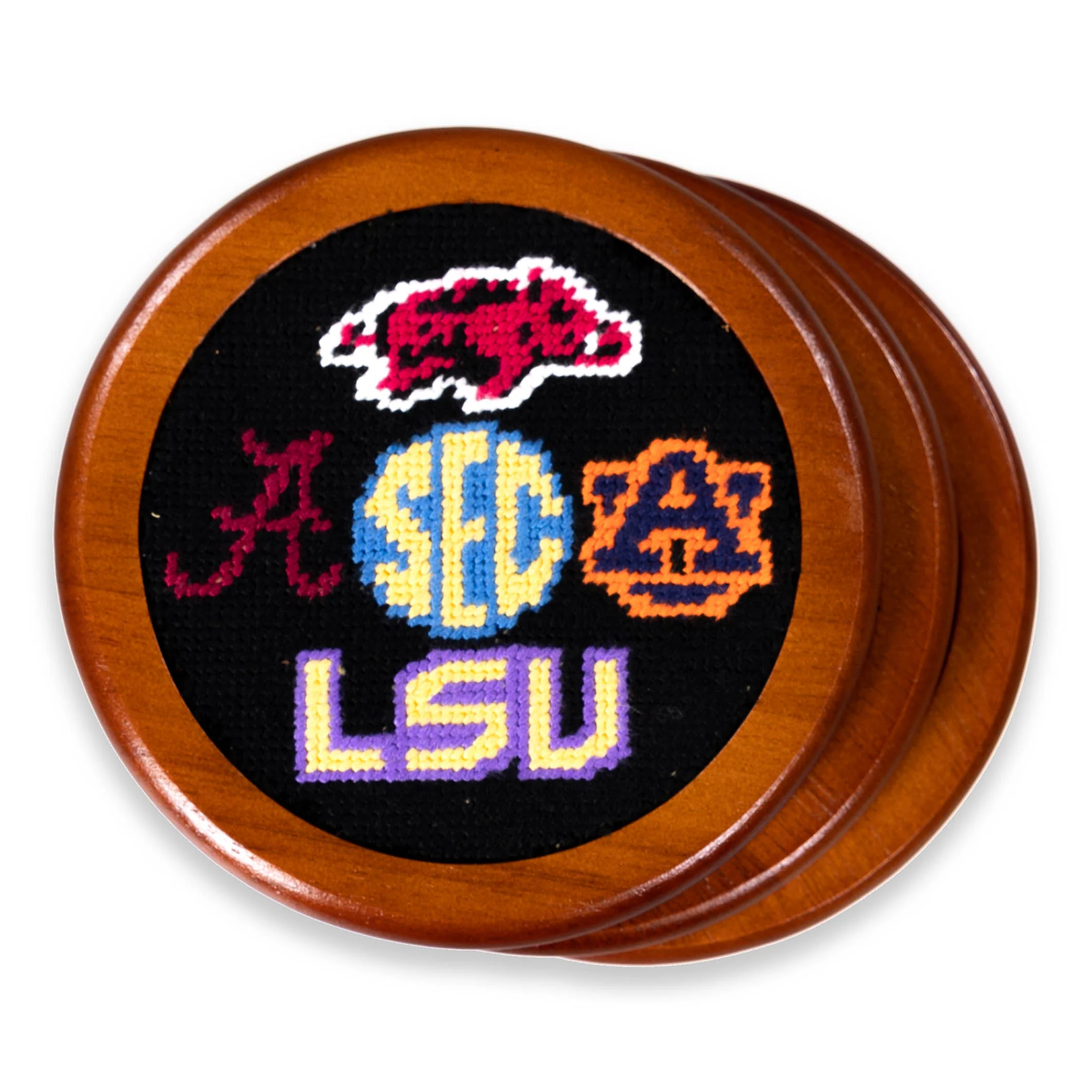 Smathers & Branson Sec Stitched Wooden Coasters - Image 4