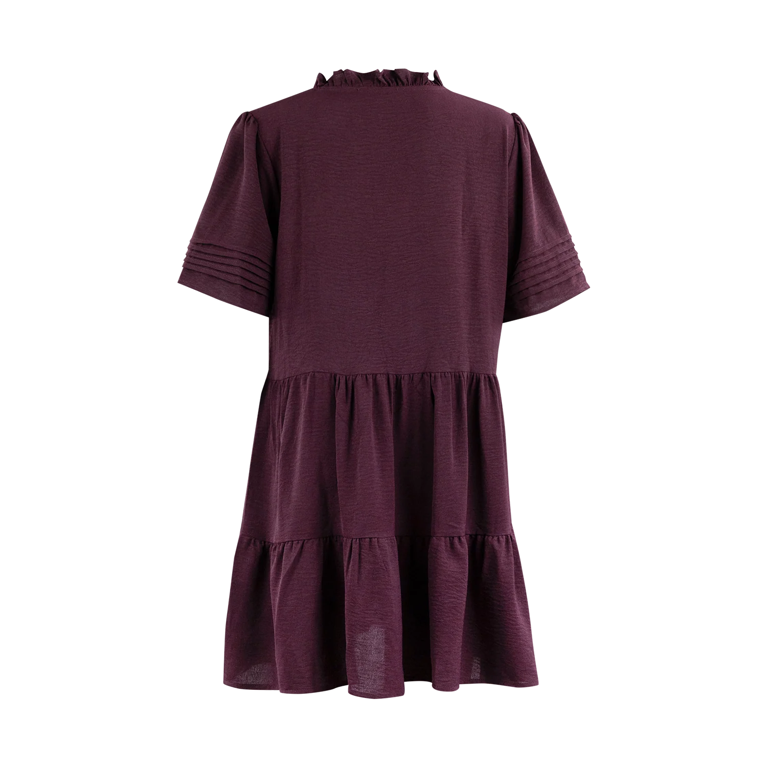 She + Sky Half Pleated Sleeve Ruffle Tiered Dress - Image 2