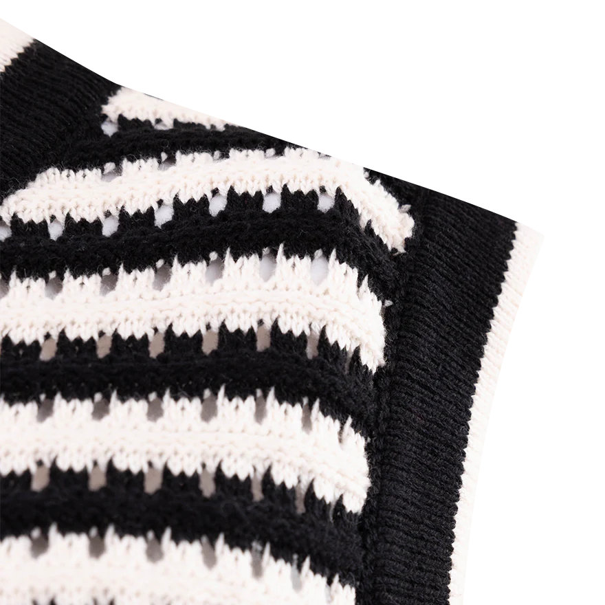 She + Sky Striped Knit Vest Top - Image 4