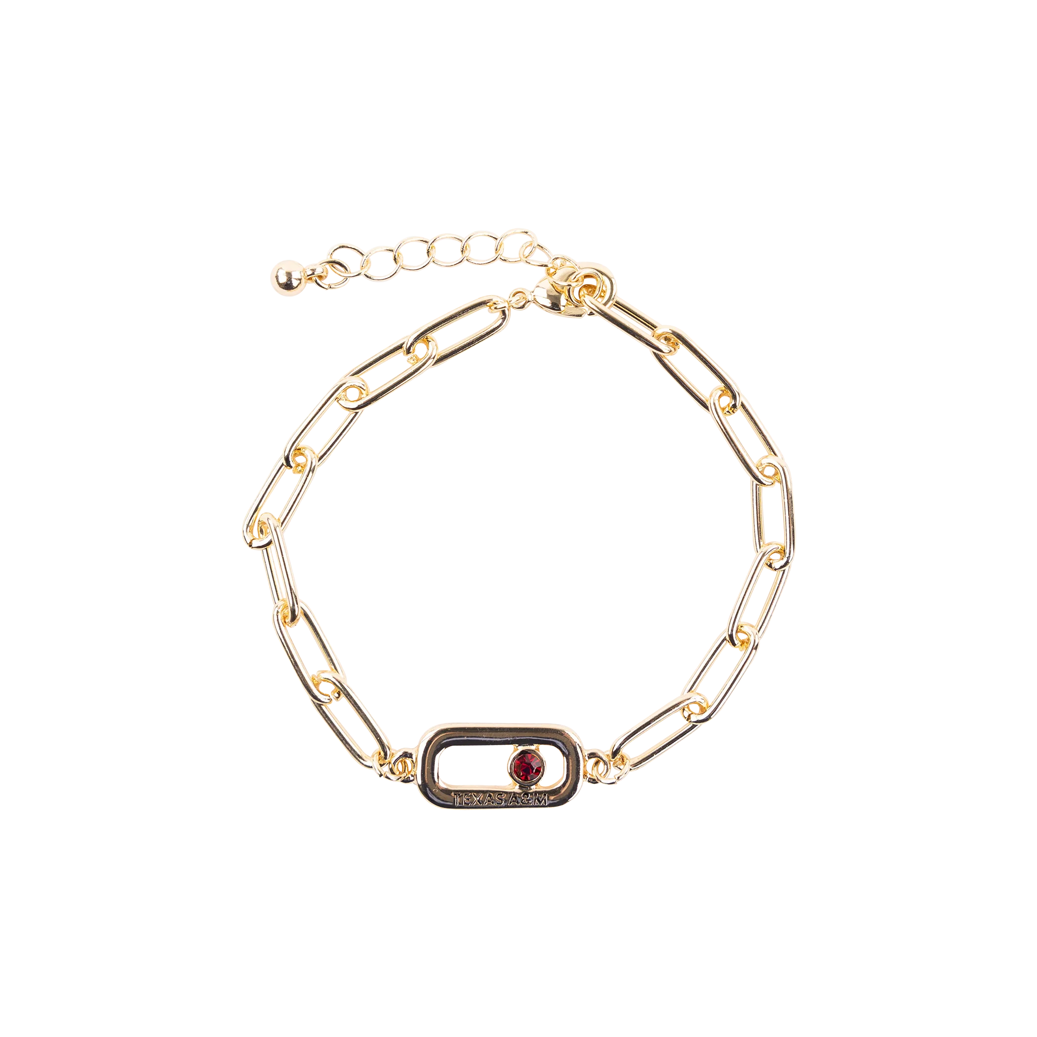 SHELBY & GRACE Chain Bracelet with Maroon Jewel