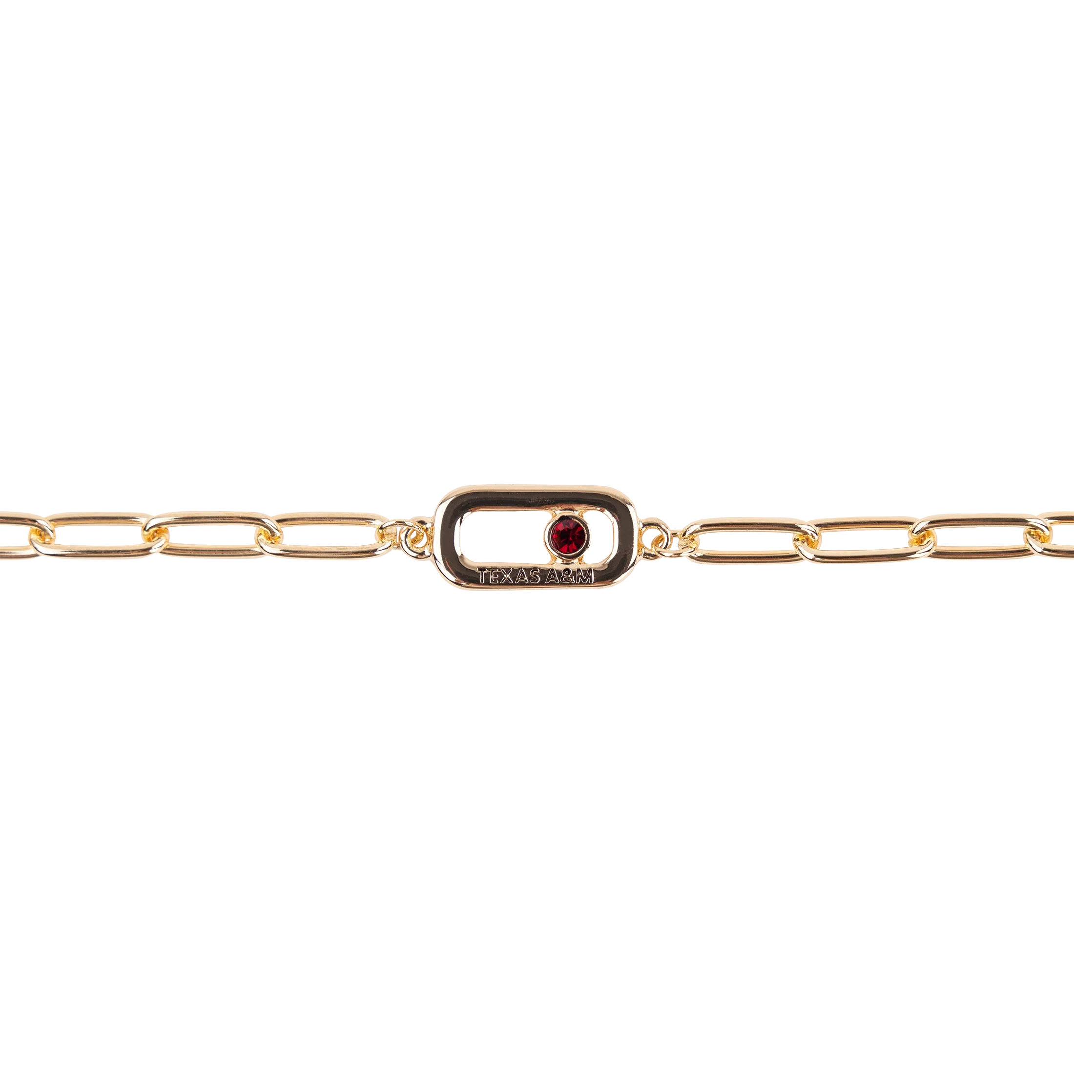 SHELBY & GRACE Chain Bracelet with Maroon Jewel - Image 2
