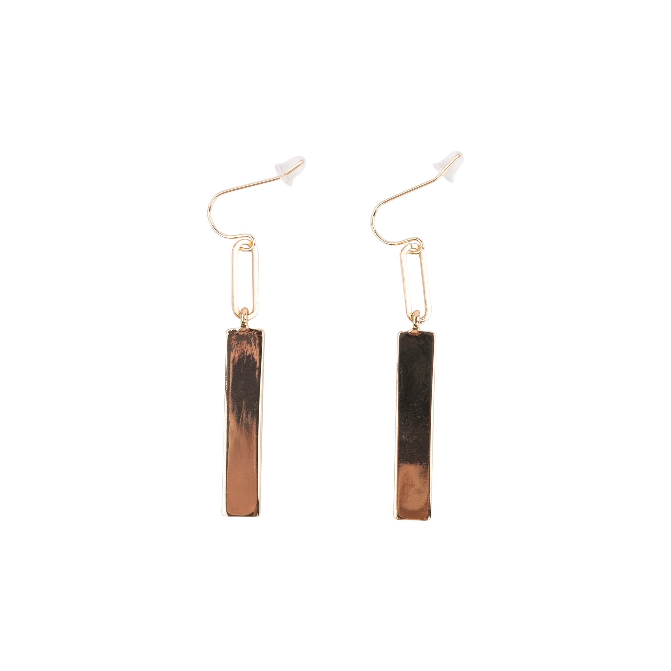 SHELBY & GRACE Maroon Dangle Rectangular Aggies Earrings - Image 2
