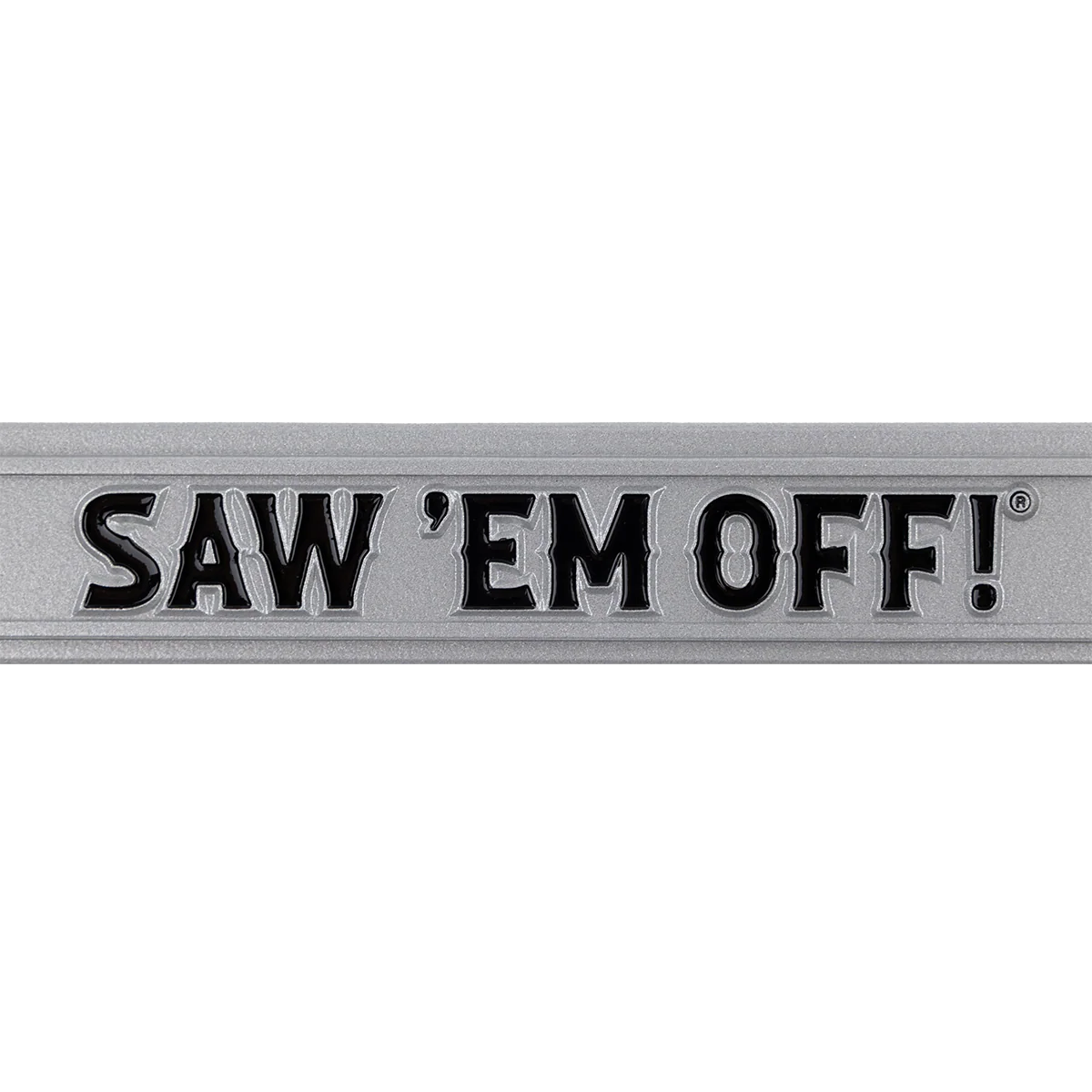 Silver Saw 'Em Off License Plate Frame - Image 2