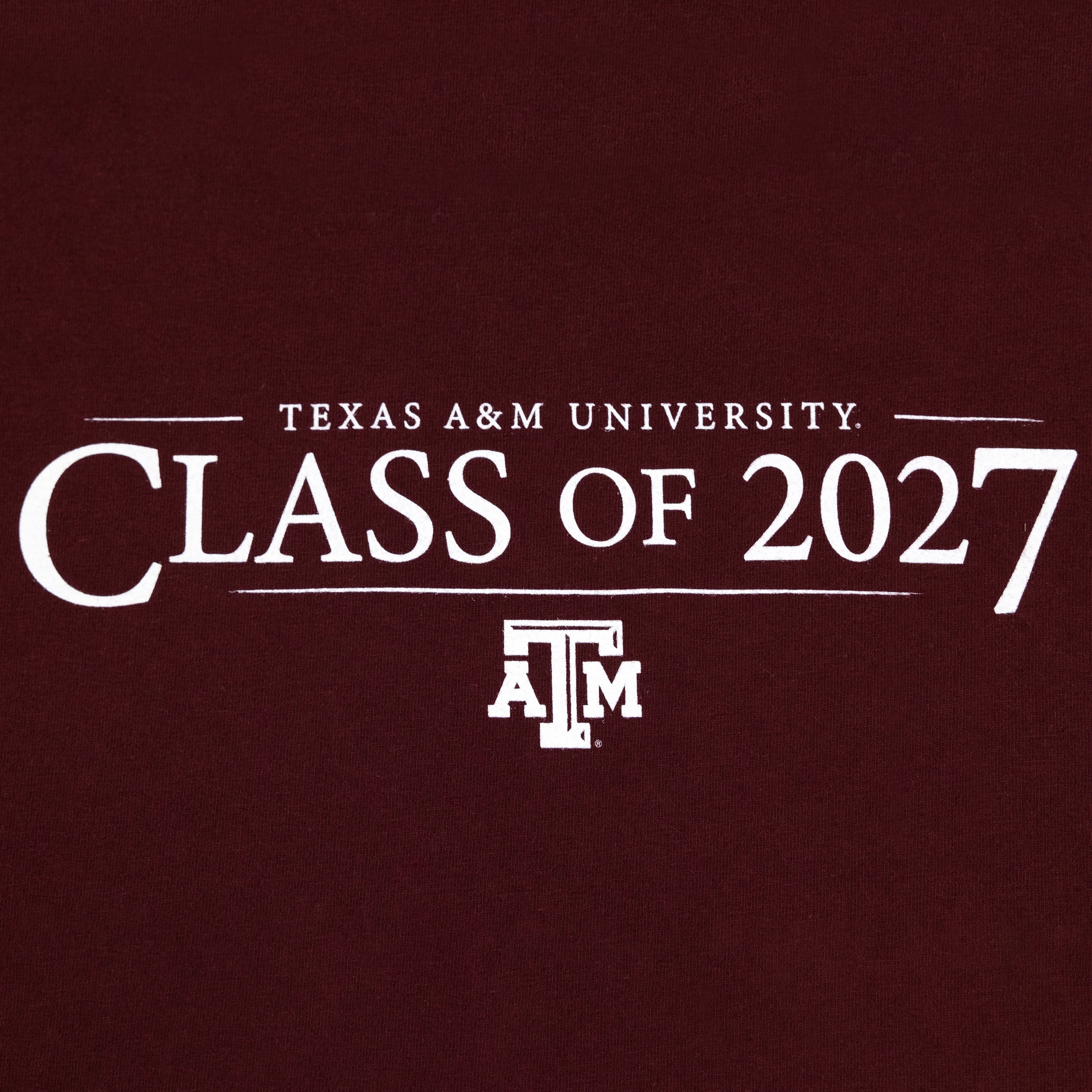Texas A&M Class of 2027 Maroon T-Shirt - Image 2