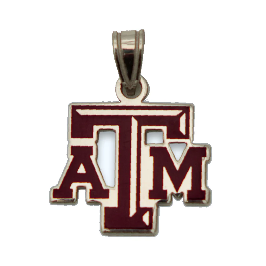Texas A&M Small Sterling Silver Maroon Pendant