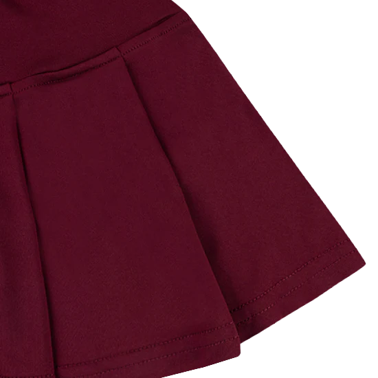 Solid Maroon pleated Skort - Image 3