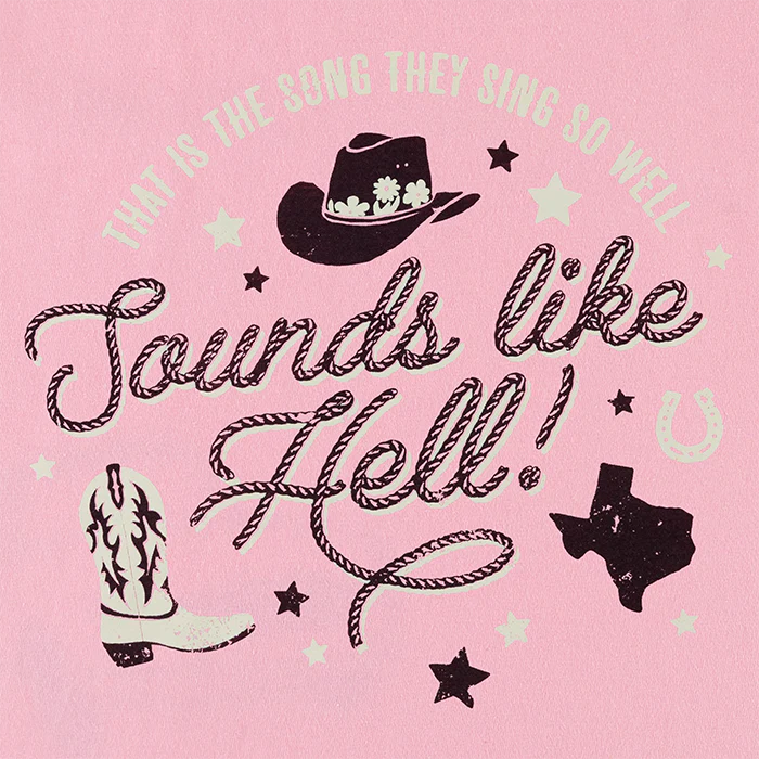 Sounds Like Hell Pink Western T-Shirt - Image 3