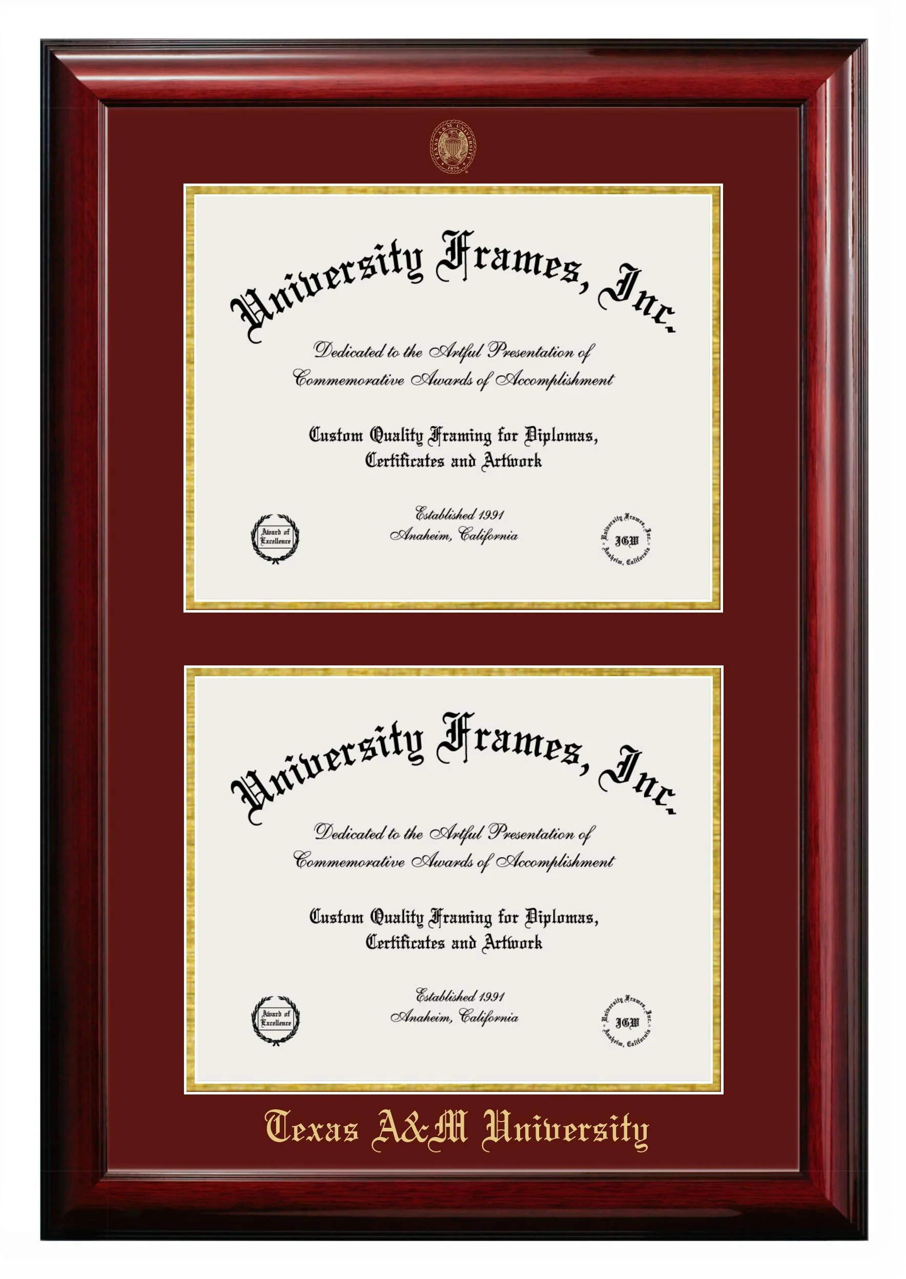 University Frames Classic Double Degree Diploma Frame