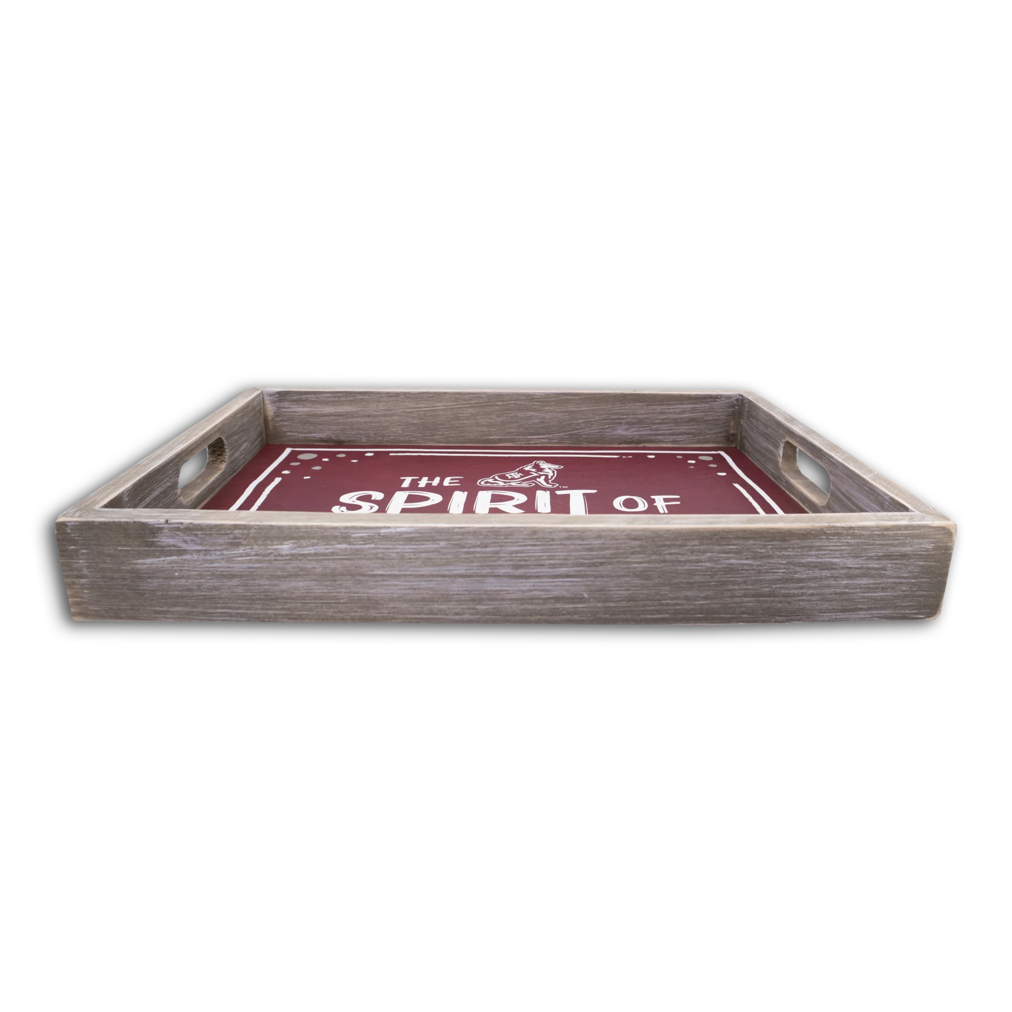 The Spirit Of Aggieland Maroon Wooden Rectangular Tray - Image 3