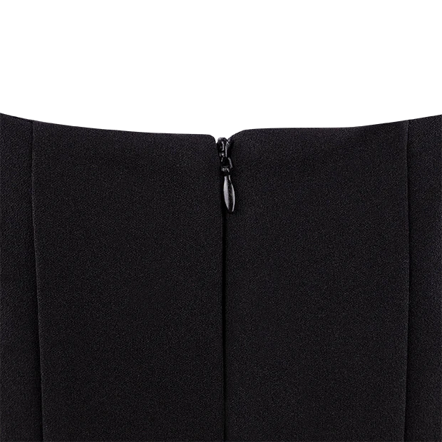Square Neck Black Knit Dress with White Lining - Image 5